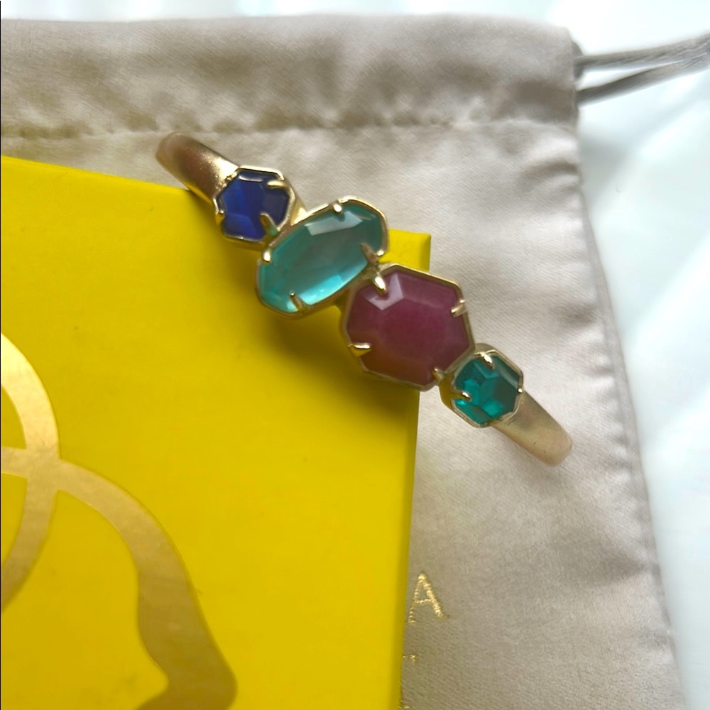 Kendra Scott cuff bracelet - Discontinued Style!!! Gold with 4 jewel tone stones